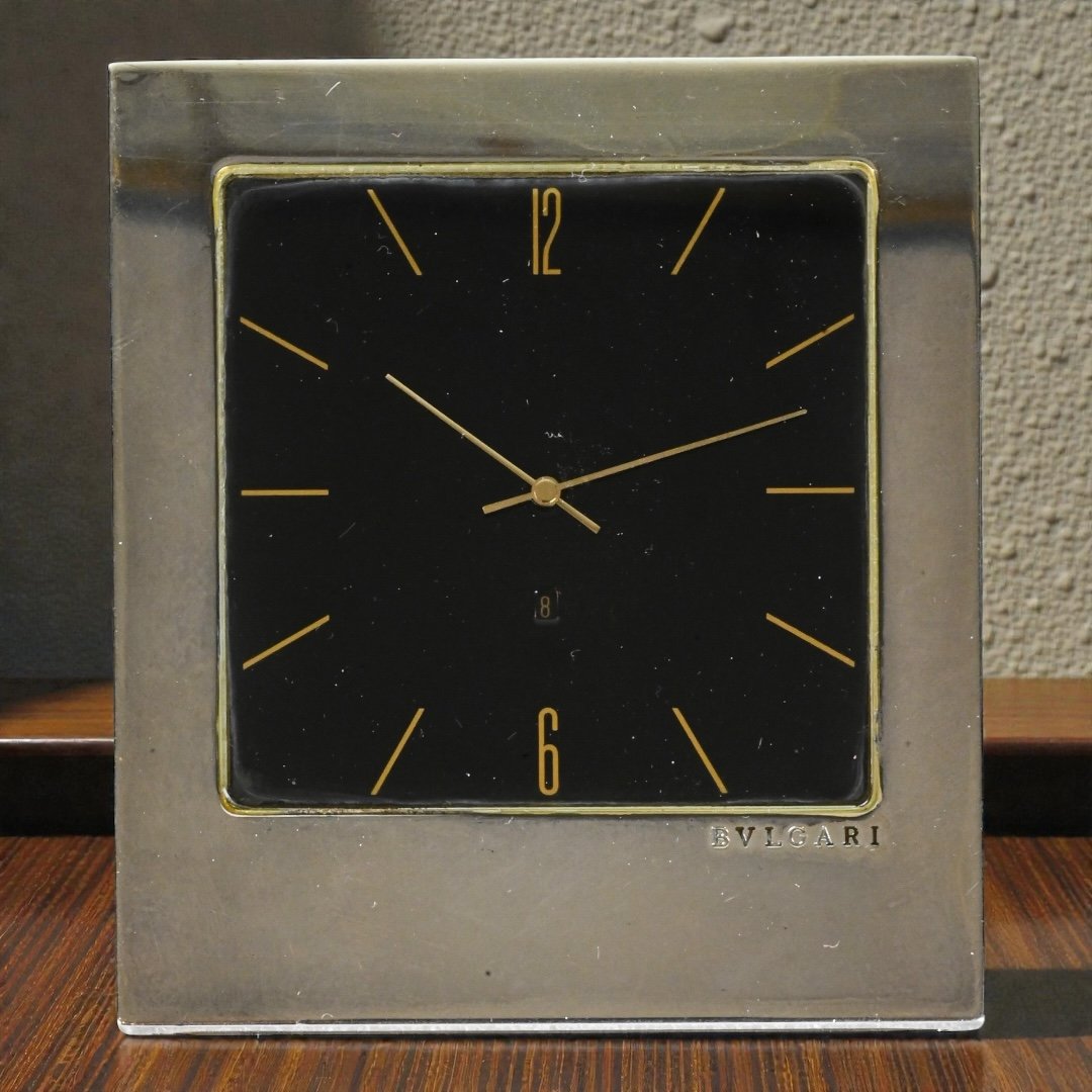BVLGARI - Orologio da Tavolo In Argento Sterling - Italia Anni 90-photo-2